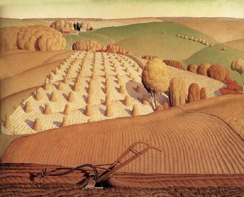 Grant Wood Landscape oil painting picture